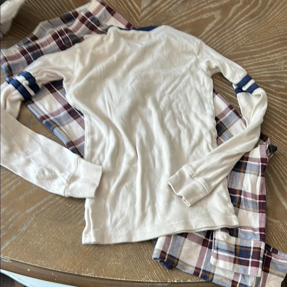 Boys Fall Football Season Plaid Pajama Set Size 8